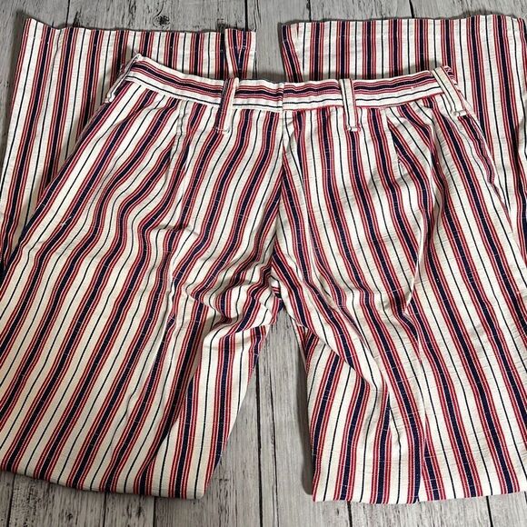 Vintage Anvil Women's Welt Pockets Striped Multicolor Wide Leg Casual Pants Size - Picture 5 of 9